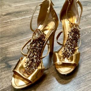 BGBG Gold Beaded Heels
